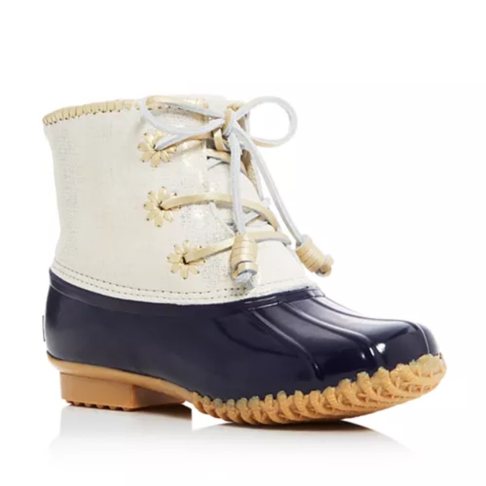 Women’s Jack Rogers Chloe blue & metallic duck waterproof ankle boot. Size 9 - Picture 11 of 14